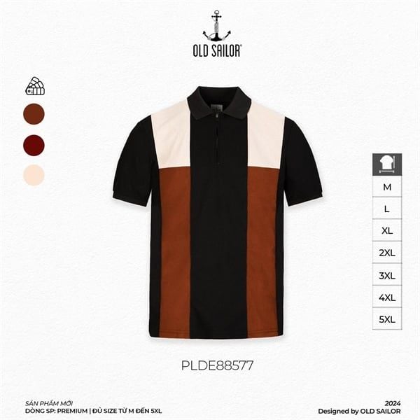  Áo polo holiday knit Old Saillor - BLACK - PLDE88577 - đen - Big size upto 5XL 