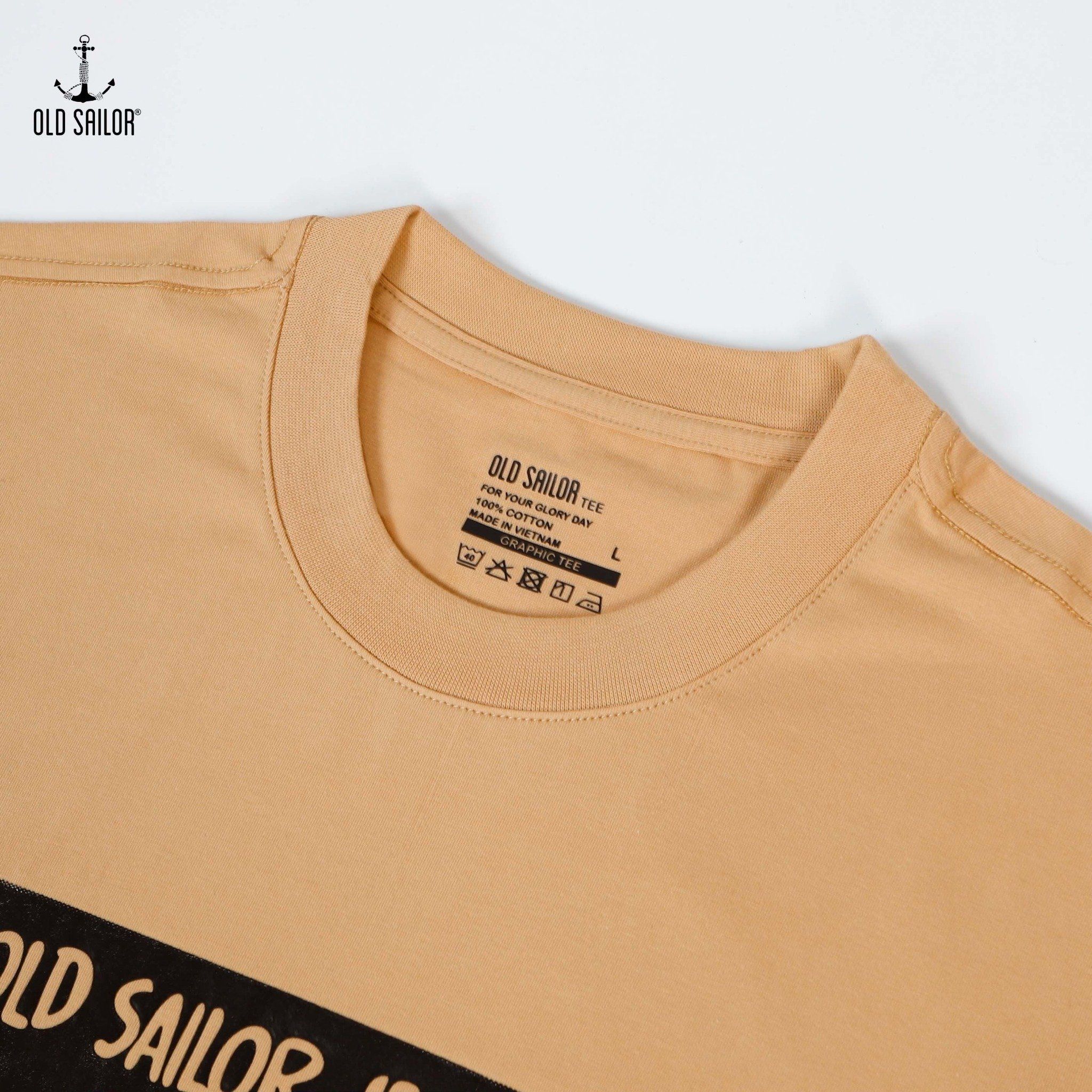  Áo thun nam in họa tiết Old Sailor - O.S.L TEE - BEIGE - ATBE88537 - be - Big size upto 5XL 
