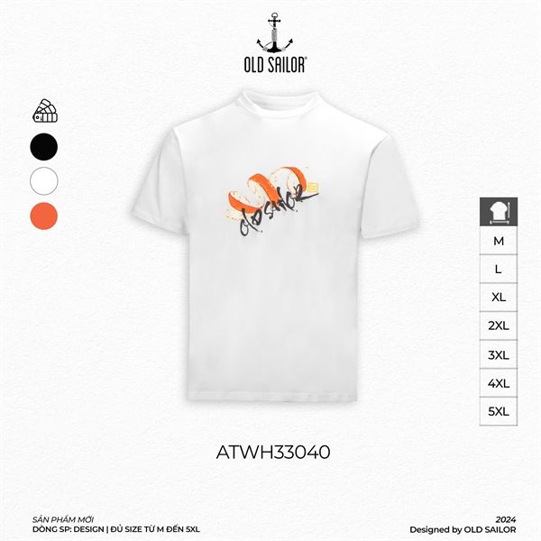  Áo Thun Nam Quấn Quýt Old Sailor - 33040 - Big Size Upto 5XL 