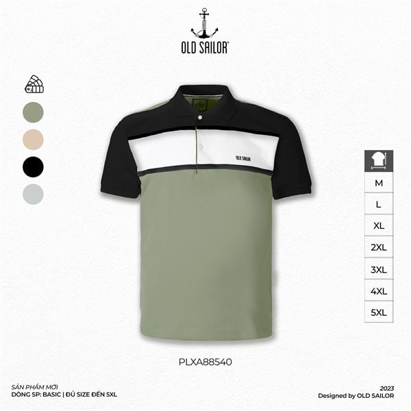  Áo polo nam phối màu Old Sailor - Big size upto 5XL - 88540 