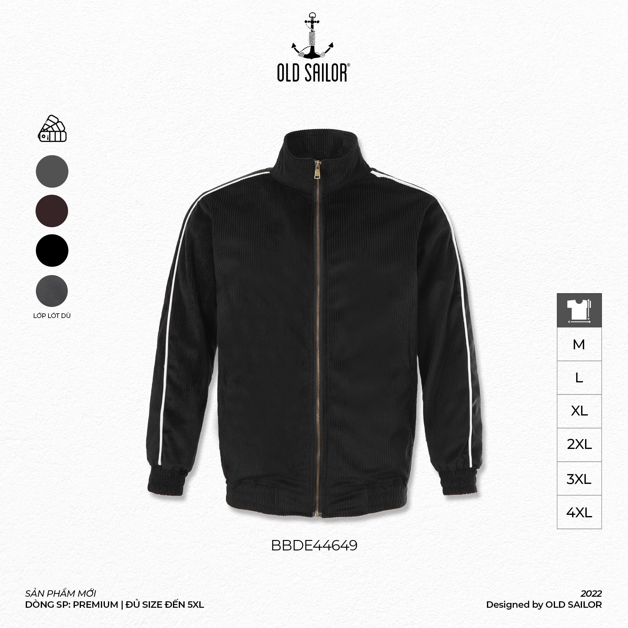  Áo Khoác Nam Lót Dù Ticke Bomber Old Sailor - BBDE44649 - Big size upto 4XL 