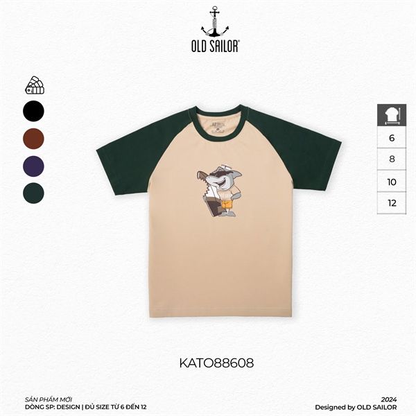  Áo Thun Trẻ Em Họa Tiết Cá Mập Old Sailor - KATO 88608 