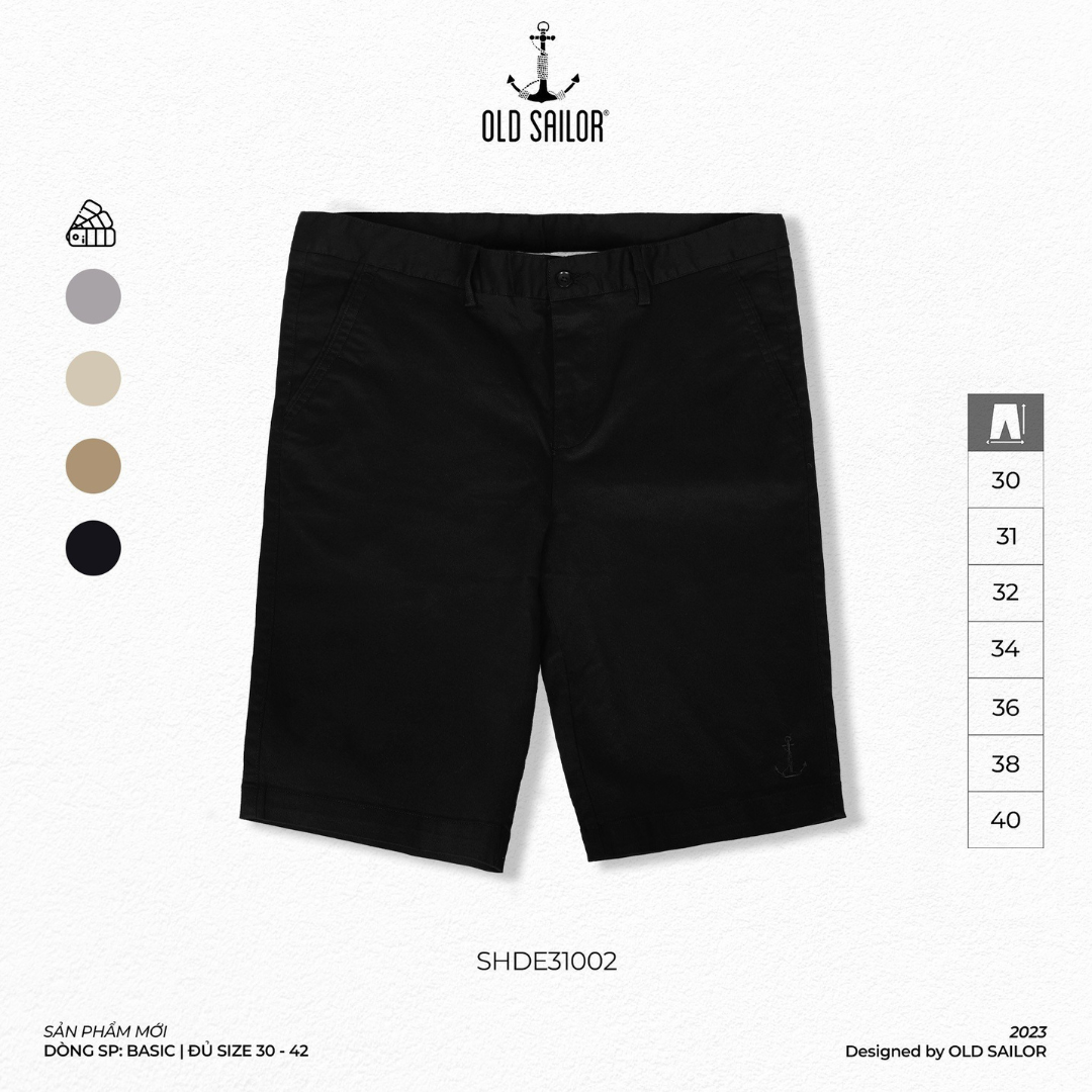  Quần Short Kaki nam Old Sailor - SHDE31002 - Big size upto 40 - 2023 