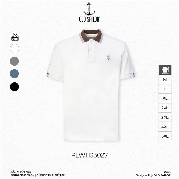  Áo Polo Nam Embroidery Old Sailor - 33027 - Big Size Upto 5XL 