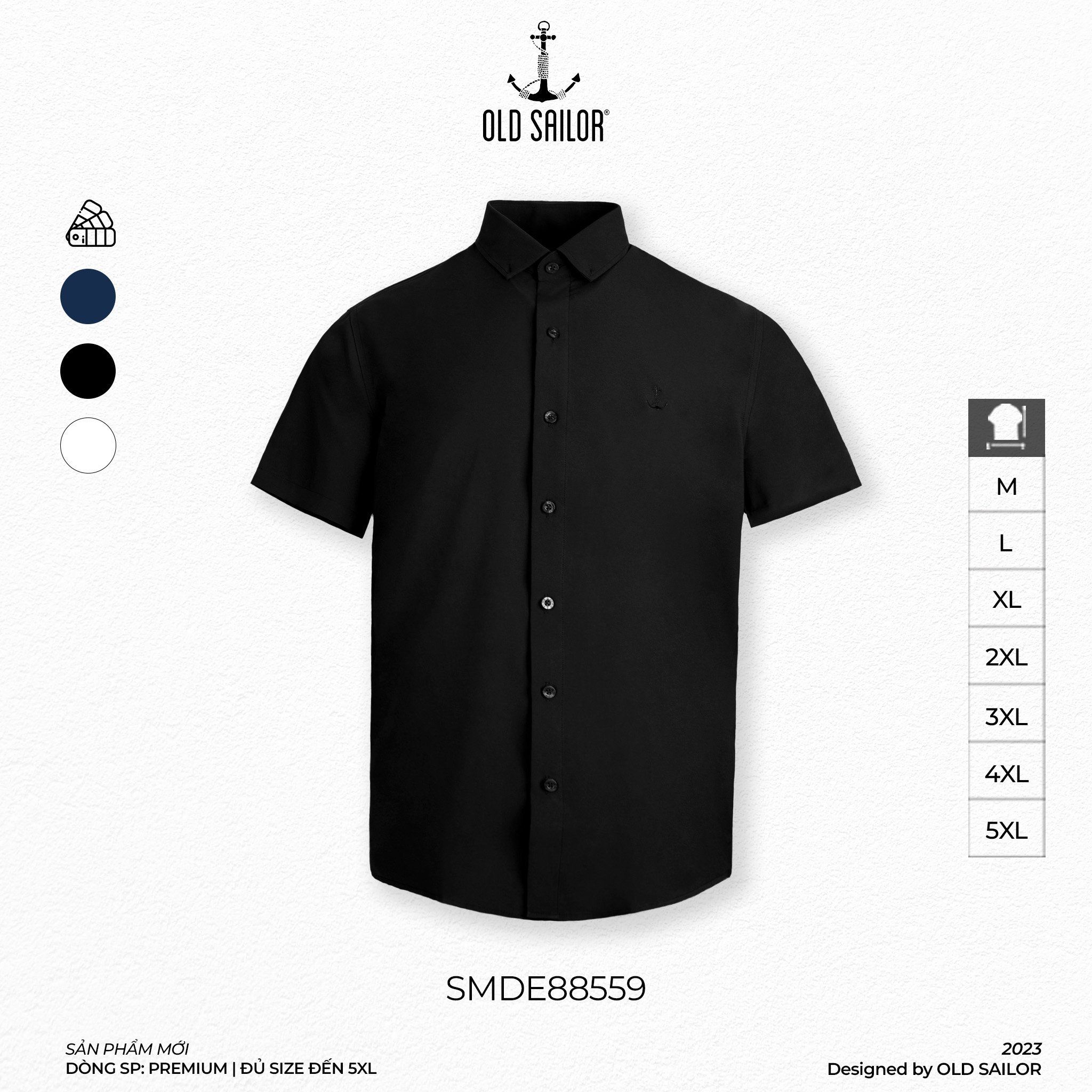  Áo Sơ Mi Nam Vải Nano Old Sailor - SMDE88559 - Big Size Upto 5XL 
