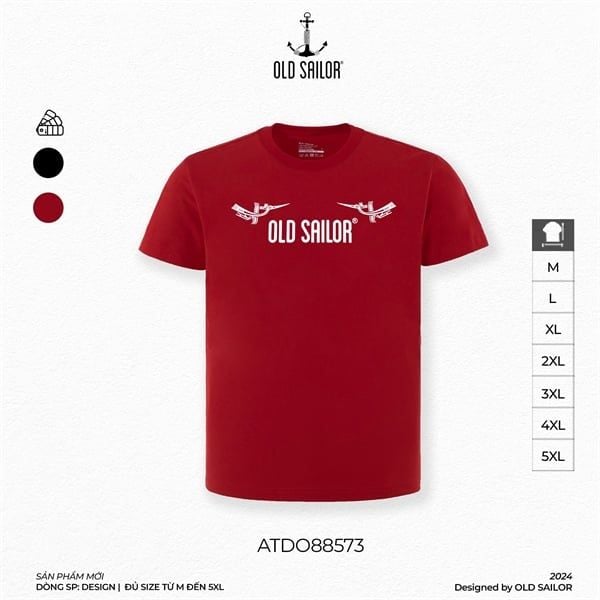  Áo thun họa tiết Chim Lạc Old Sailor - ATDO 88573 - đỏ đô - Big Size Upto 5XL 