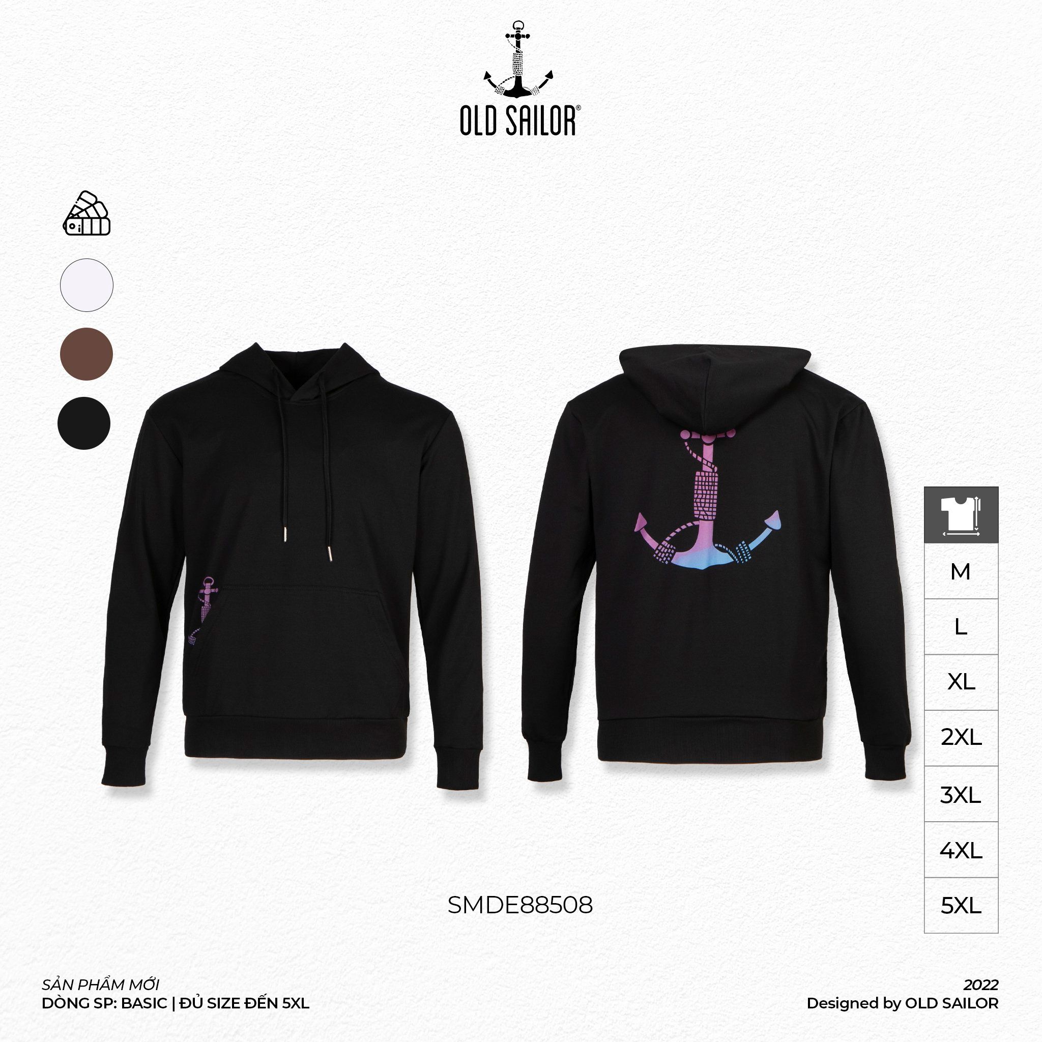  Áo Hoodie Hologram Logo Old Sailor - SMDE88508 - Big size upto 5XL 
