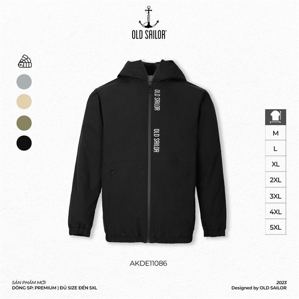  Áo Khoác Dù Wind Breaker Old Sailor - AKDE11086 - Big size upto 5XL 