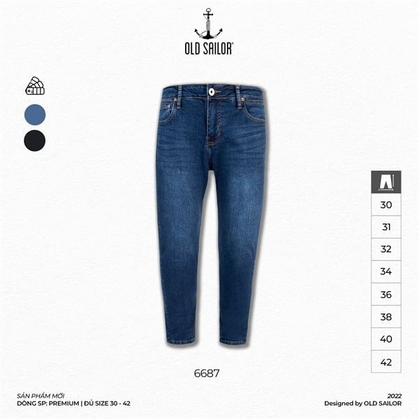  Quần Jean Form Straight Old Sailor - 6687 - Big size upto 42 