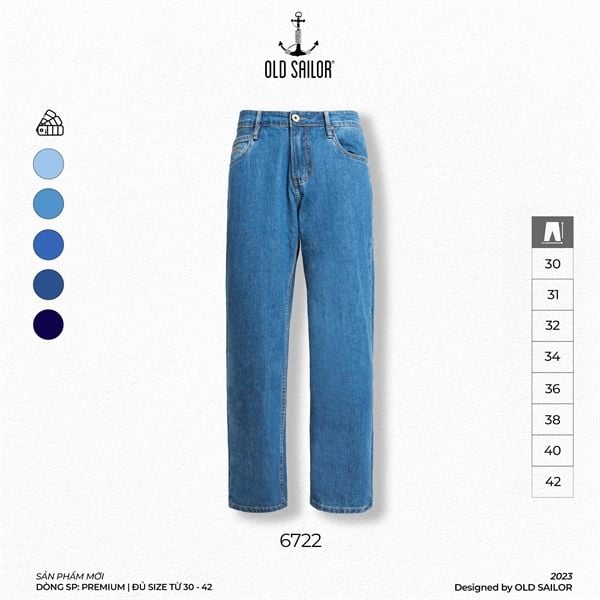  Quần Jean Nam Form Loose Old Sailor - 6722 - Big size upto 42 