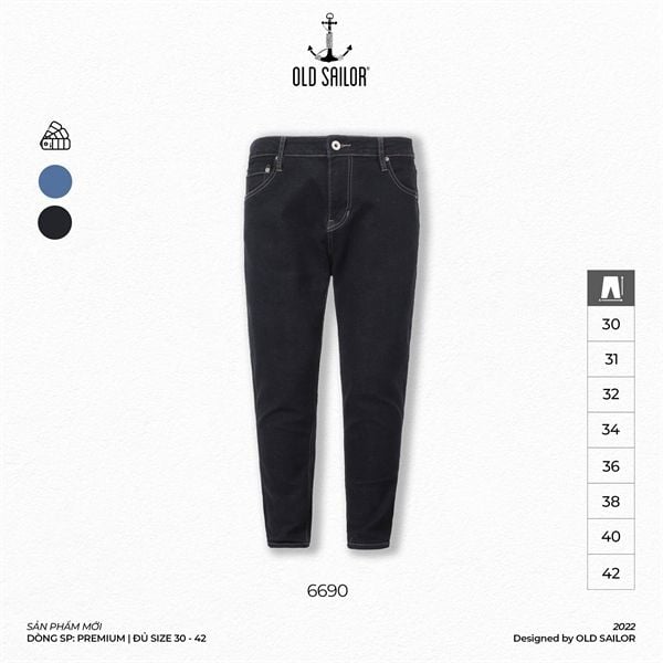  Quần Jean Form Straight Old Sailor - 6690 - Big size upto 42 