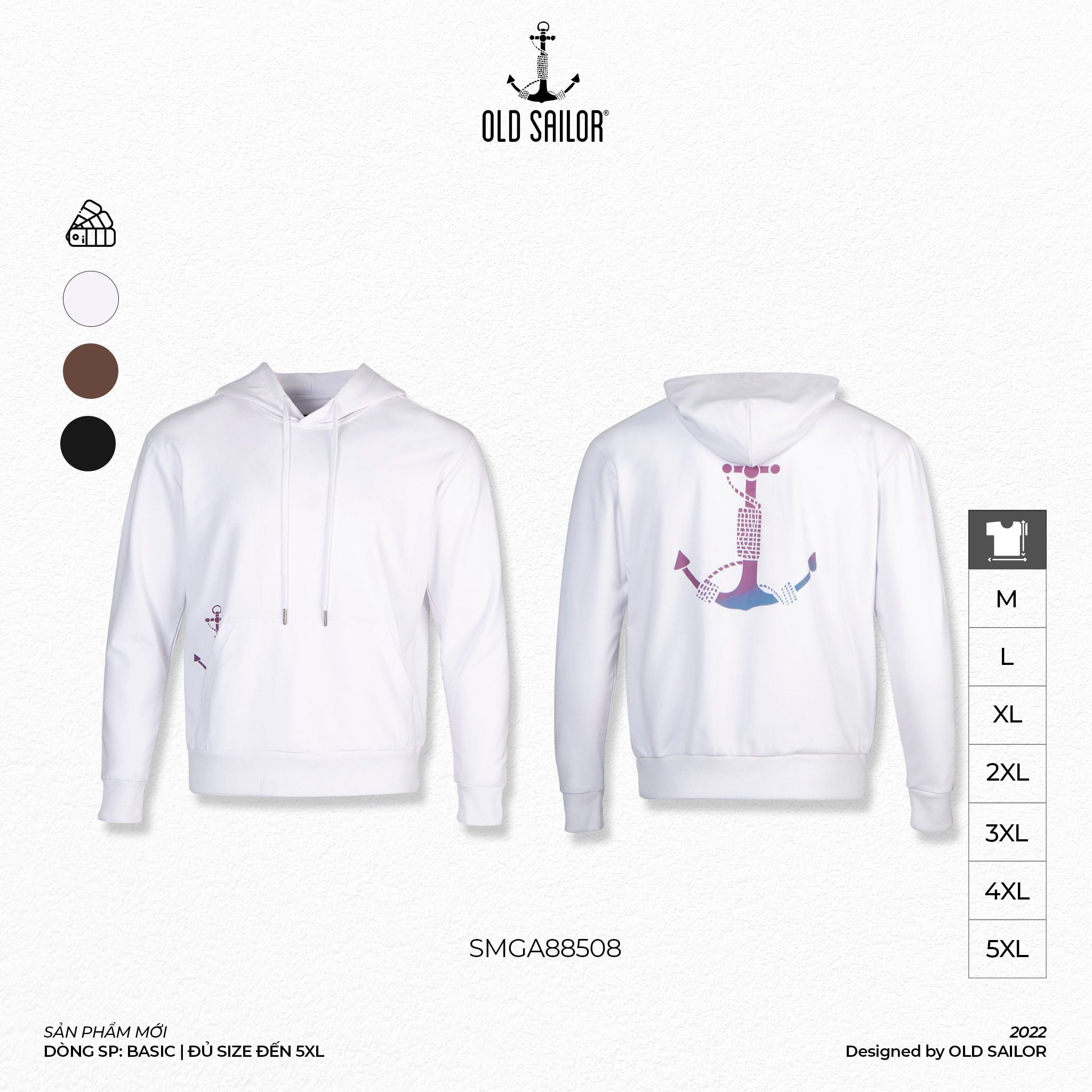  Áo Hoodie Hologram Logo Old Sailor - SMGA88508 - Big size upto 5XL 