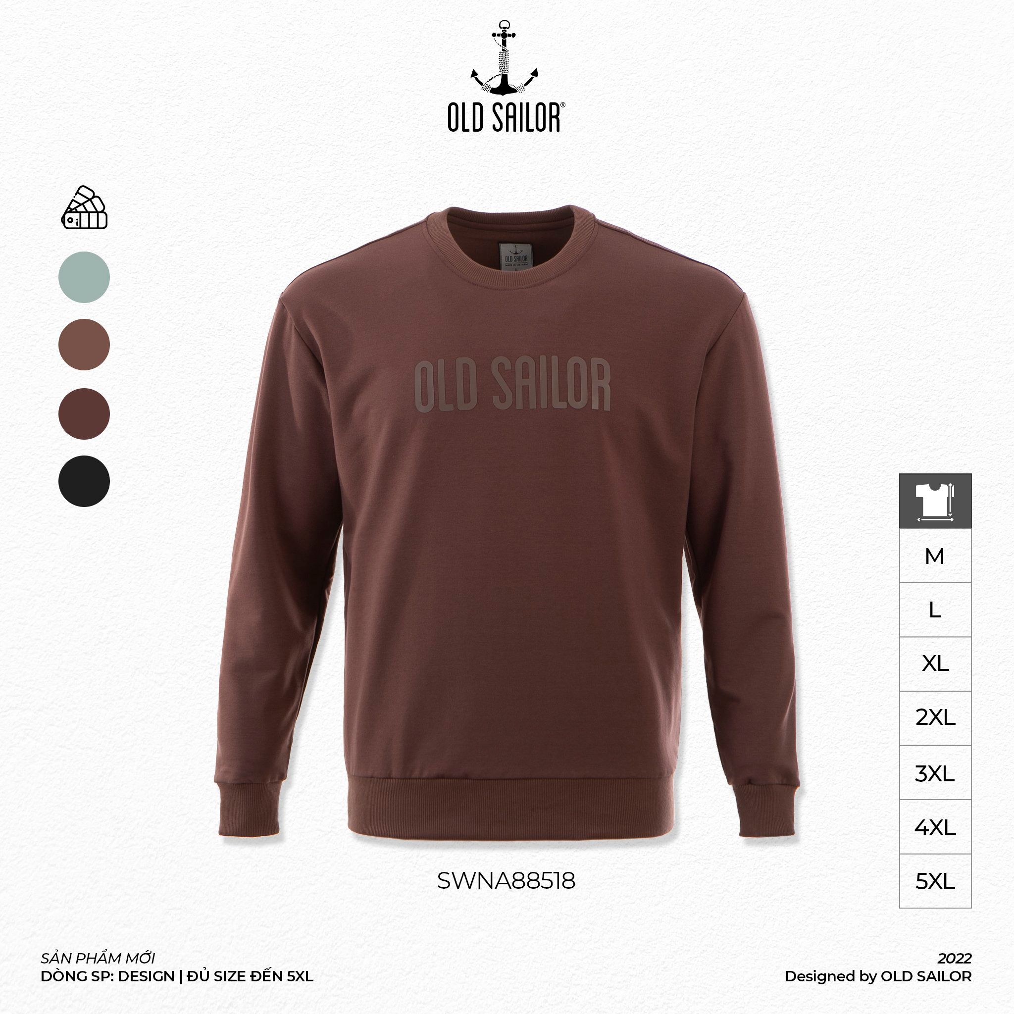  Áo Sweater Silicon Text Old Sailor - SWNA88518 - Big size upto 5XL - KM50 