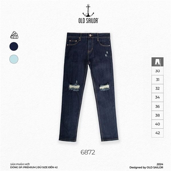  Quần Jean Nam Form Simfit Old Sailor - 6872 - Big size upto 42 - 2024 