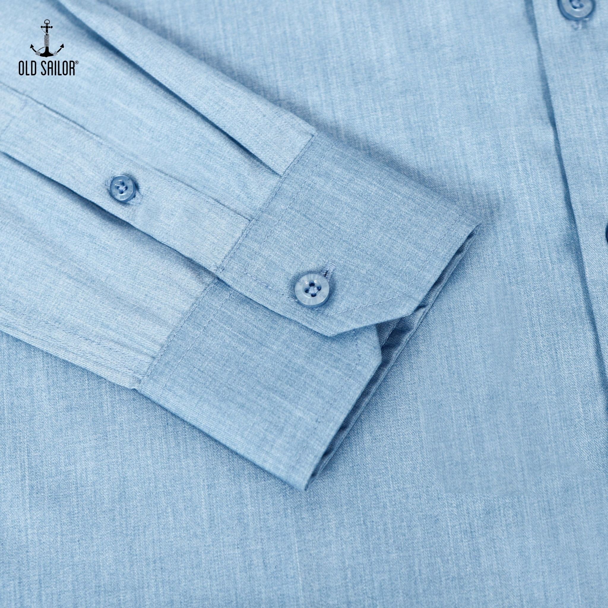  Sơ mi nam vải bamboo Old Sailor - O.S.L PREMIUM BAMBOO LONG SHIRT - BLUE - SMXA88544 - xanh - Big size upto 5XL 