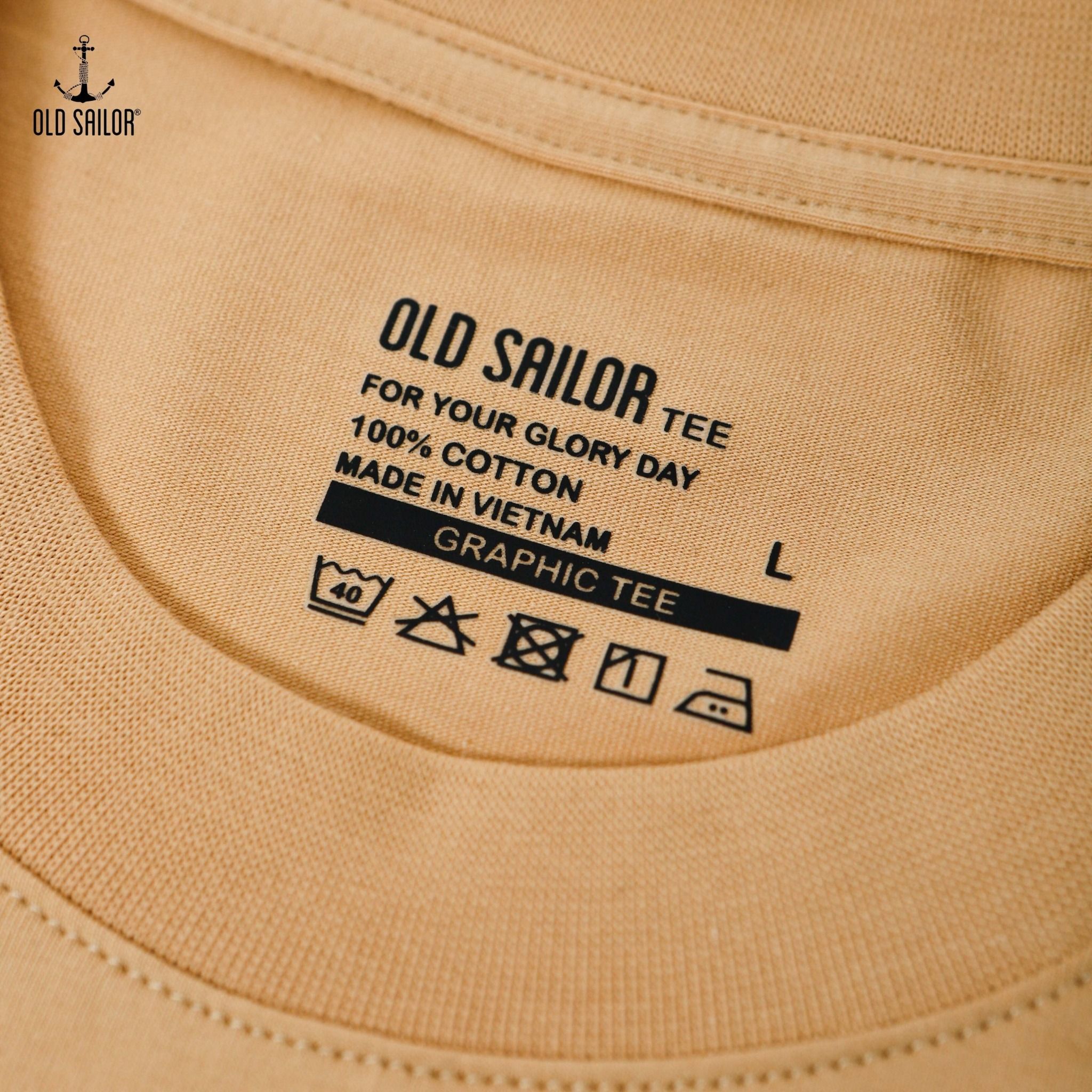  Áo thun nam in họa tiết Old Sailor - O.S.L TEE - BEIGE - ATBE88537 - be - Big size upto 5XL 