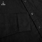  Áo sơ mi oxford nam tay dài Old Sailor - OSL LONG SLEEVE OXFORD SHIRT - BLACK - SMDE88555 - Big size upto 5XL - 2023 
