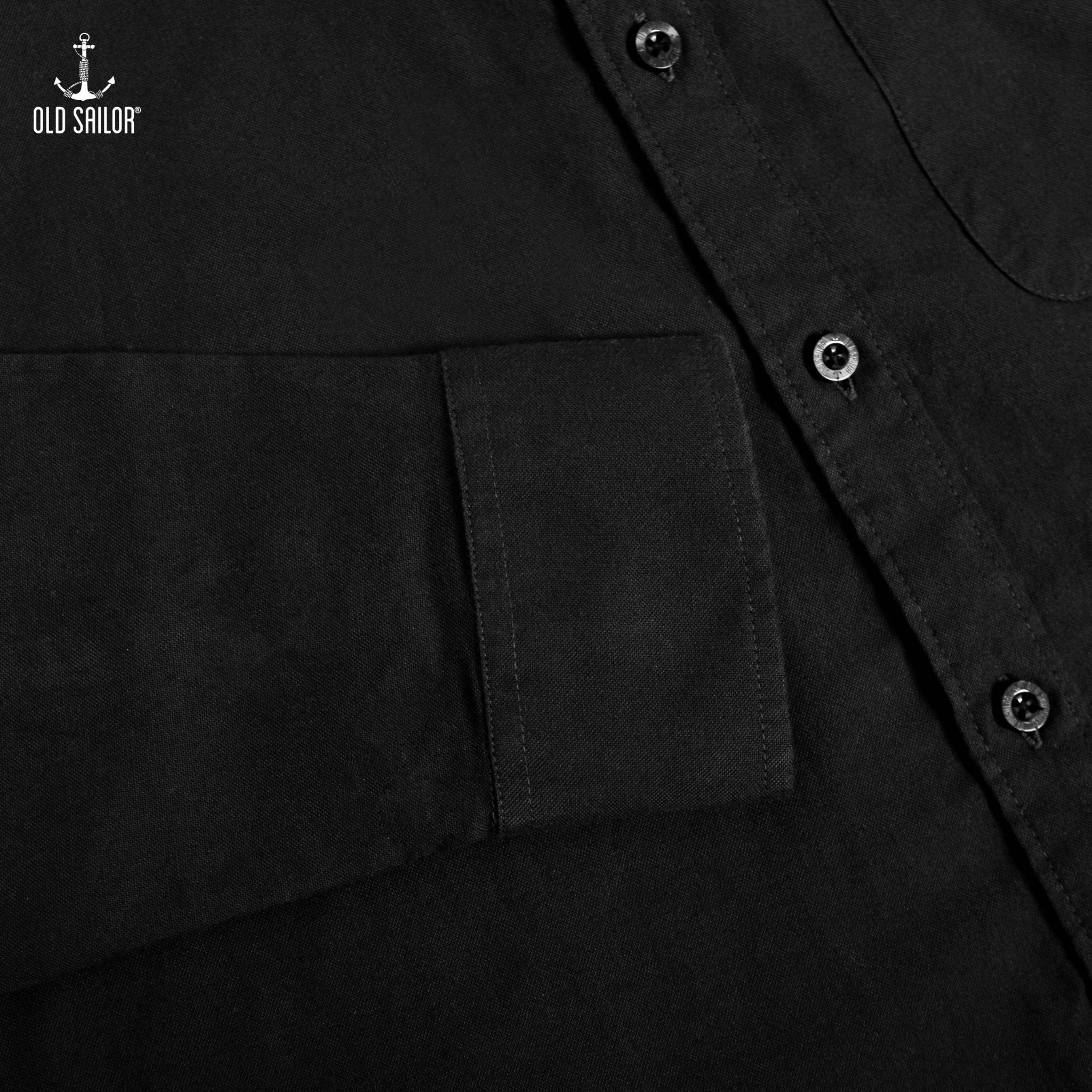  Áo sơ mi oxford nam tay dài Old Sailor - OSL LONG SLEEVE OXFORD SHIRT - BLACK - SMDE88555 - Big size upto 5XL - 2023 