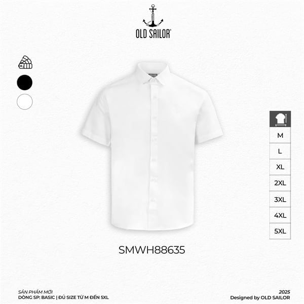  Áo Sơ Mi Nam Tay Ngắn Slippery - SMWH 88635 - Big Size Upto 5XL - 88635 