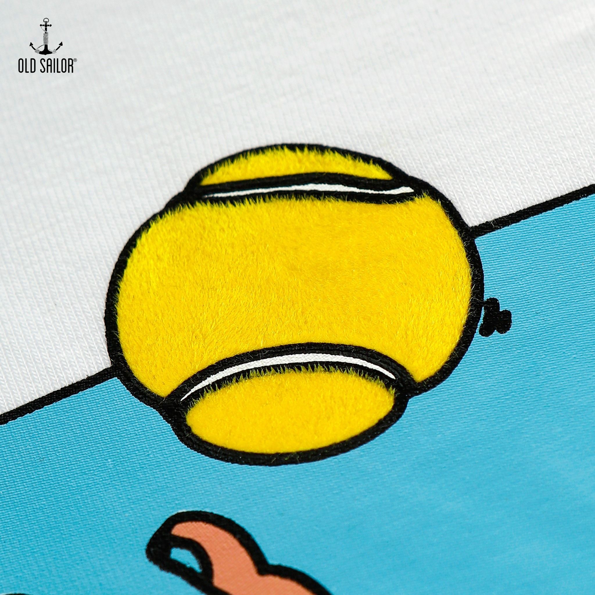  Áo thun nam họa tiết Old Sailor - O.S.L TENNIS TEE - WHITE - ATGA88553 - Big size upto 5XL - 2023 