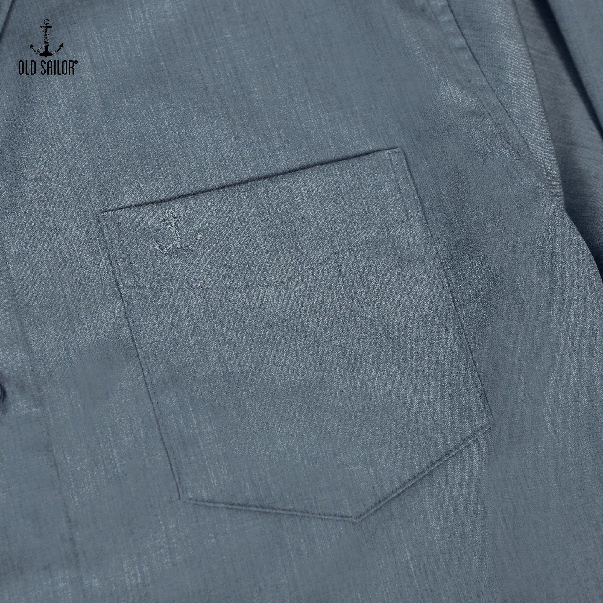  Áo sơ mi nam vải bamboo Old Sailor - O.S.L PREMIUM BAMBOO SHIRT - GREY - SMXD88545 - Big size upto 5XL 