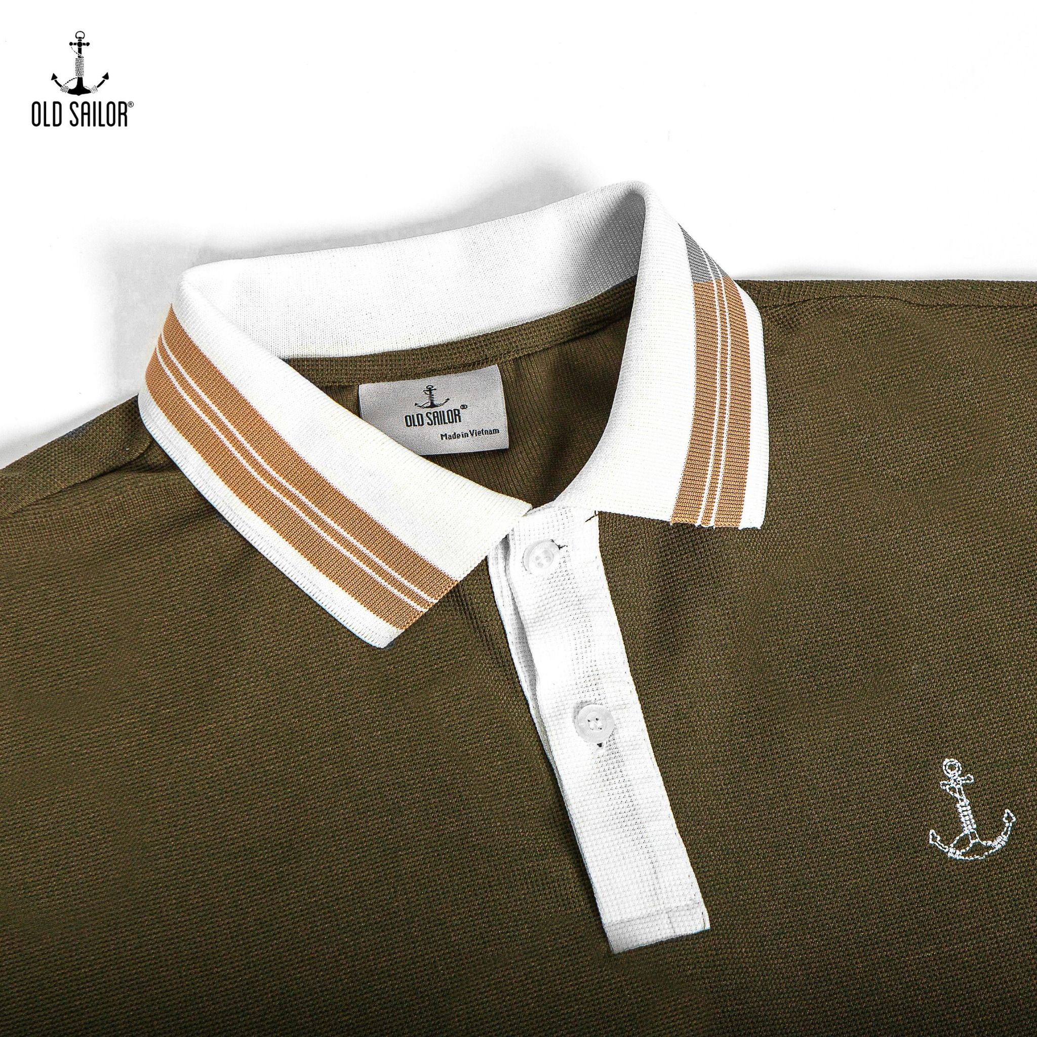  Áo polo mix Old Sailor - PLRE33010 - rêu - Big size upto 5XL 