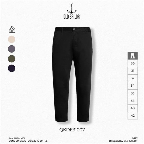  Quần kaki Nam Basic Form Slim-fit Old Sailor - QKDE31007 - Big size upto 42 