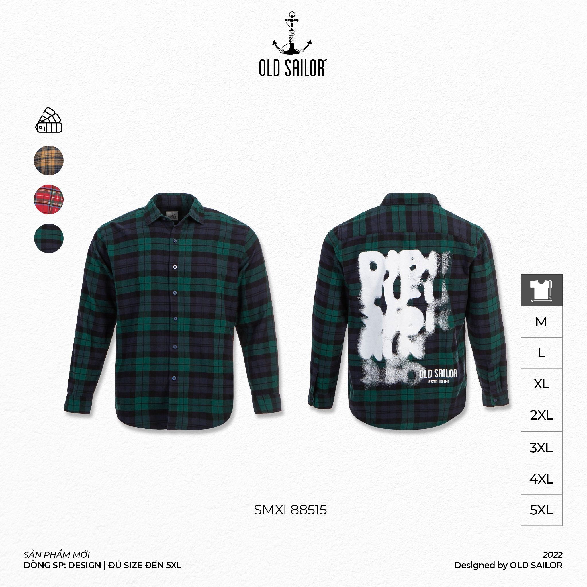  Áo Sơ Mi Nam Flannel Old Sailor - SMXL88515 - Big size upto 5XL - KM50 