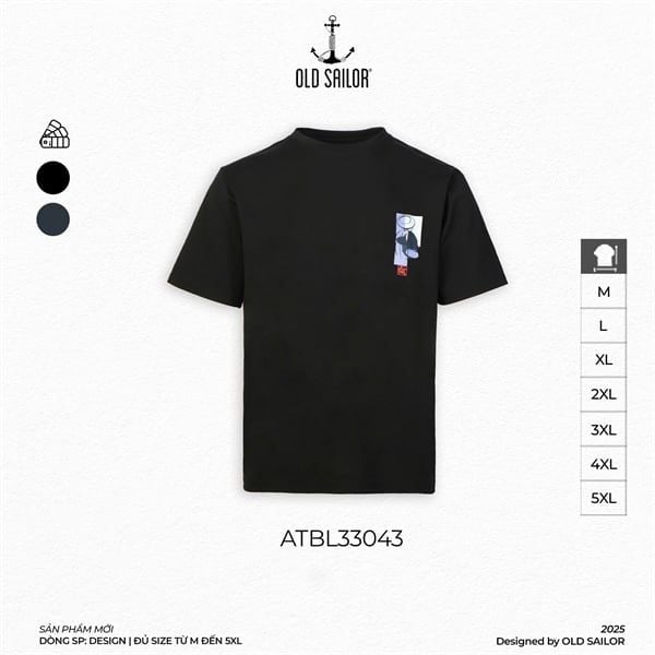  Áo thun, áo phông nam Ông đồ Old Sailor - Cotton mềm mịn, thông thoáng- Big Size Upto 5XL - 33043 