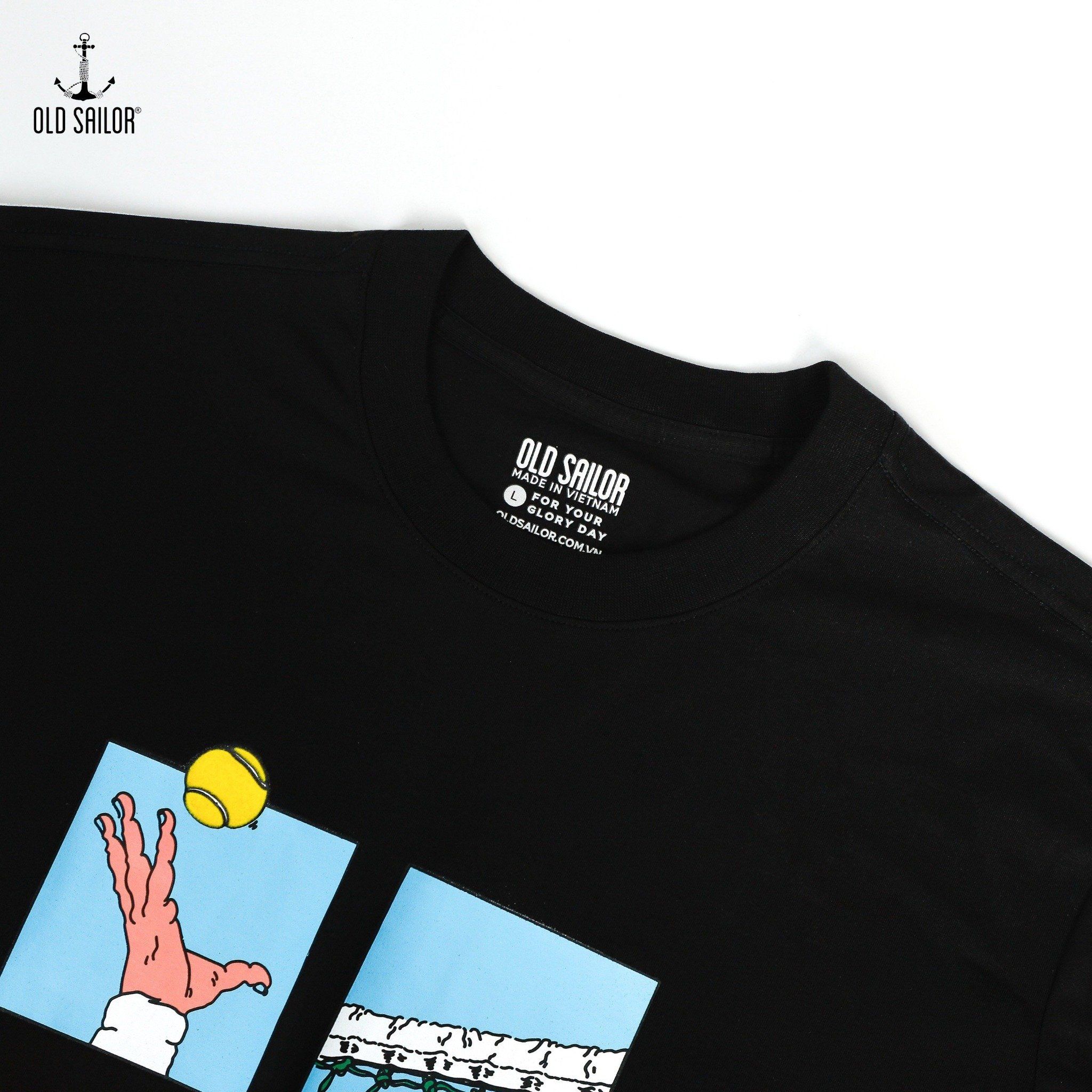  Áo thun nam họa tiết Old Sailor - O.S.L TENNIS TEE - BLACK - ATDE88553 - Big size upto 5XL - 2023 