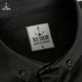  Áo sơ mi oxford nam tay dài Old Sailor - OSL LONG SLEEVE OXFORD SHIRT - BLACK - SMDE88555 - Big size upto 5XL - 2023 