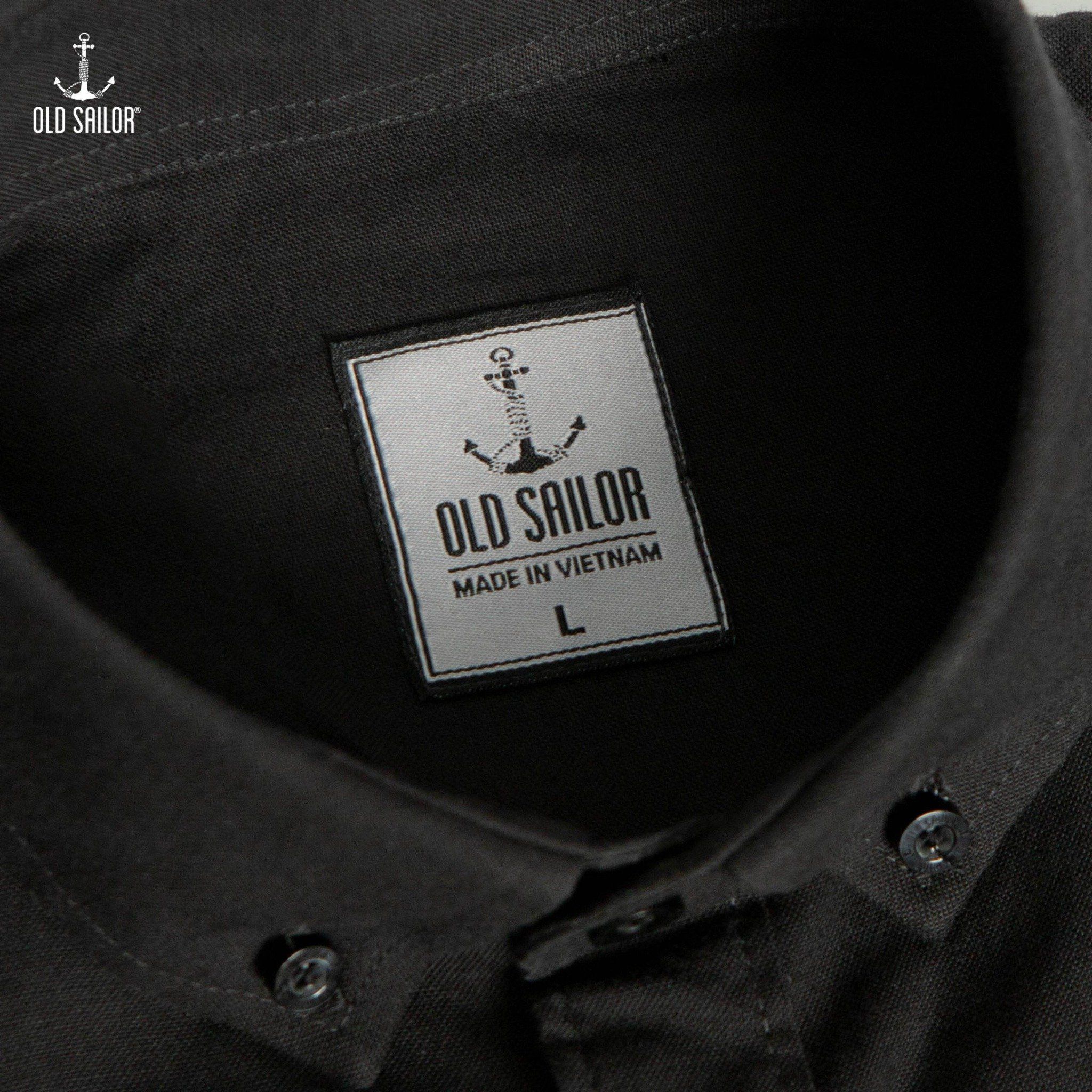  Áo sơ mi oxford nam tay dài Old Sailor - OSL LONG SLEEVE OXFORD SHIRT - BLACK - SMDE88555 - Big size upto 5XL - 2023 
