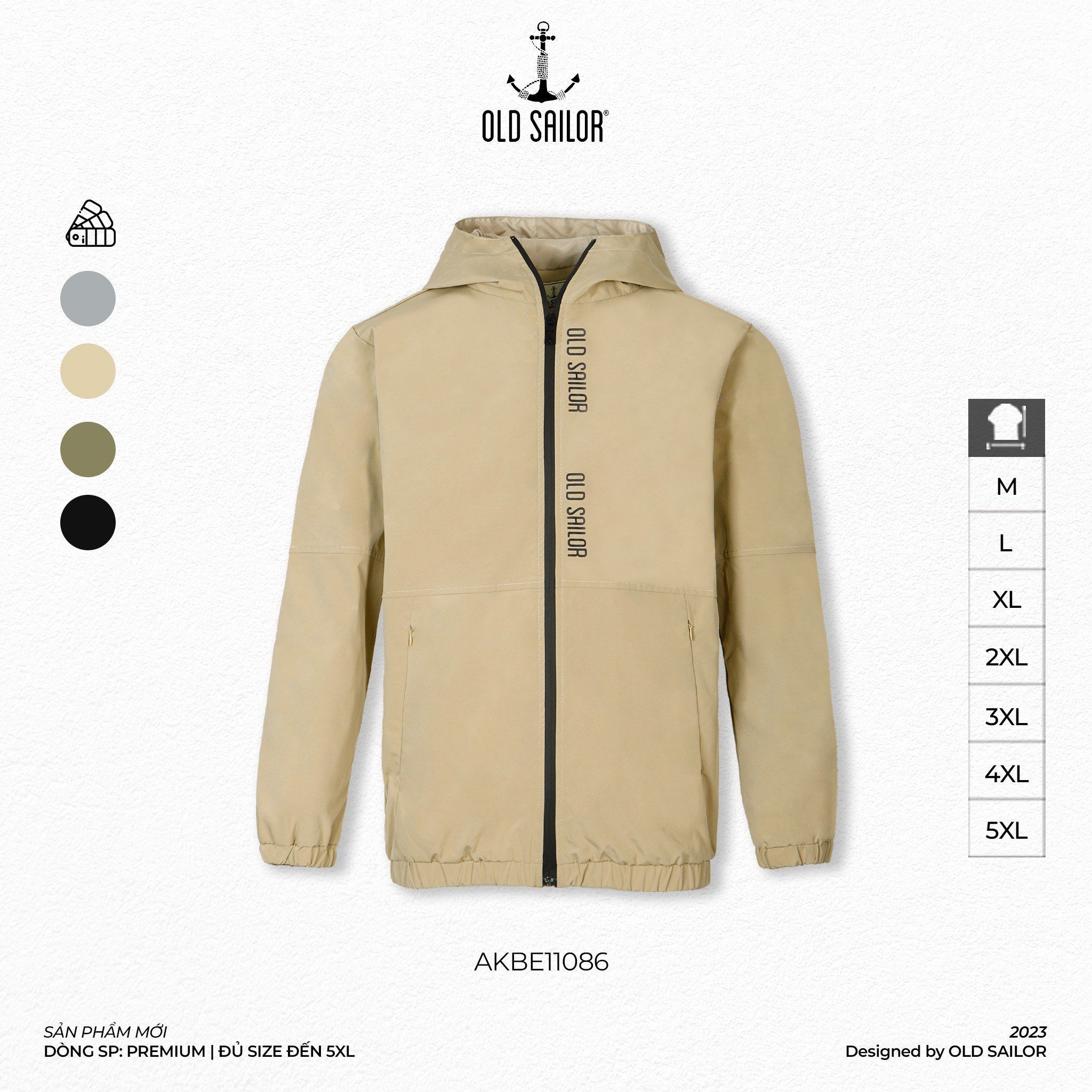  Áo Khoác Nam Wind Breaker Old Sailor - AKBE11086 - Big size upto 5XL - SN8 - 2023 