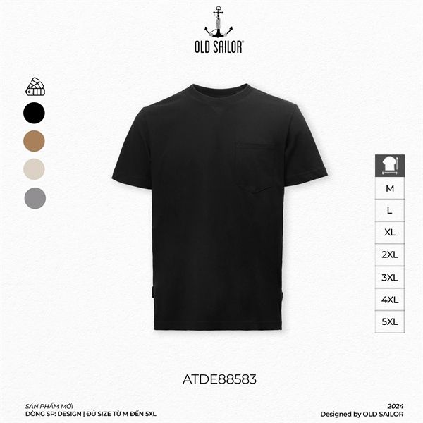  Áo Thun Nam Metal Zip Old Sailor - ATDE88583 - Big Size Upto 5XL - 2024 