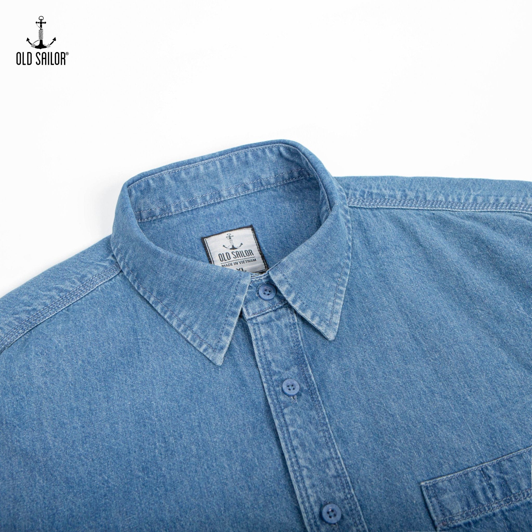 Áo sơ mi denim Old Sailor - SMXD35001 - xanh đậm - Big Size Upto 5XL - 2023 