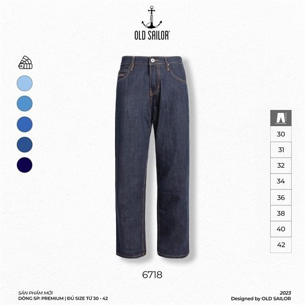  Quần Jean Form Loose Old Sailor - 6718 - Big size upto 42 - 2023 