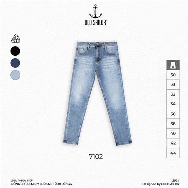  Quần Jean Nam Form Carrot Old Sailor - 7102 - Big size upto 44 