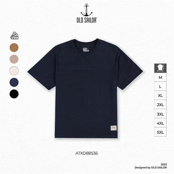  Áo thun nam Old Sailor - O.S.L CUT OUT TEE - NAVY - ATXD88536 - xanh đen - Big size upto 5XL 