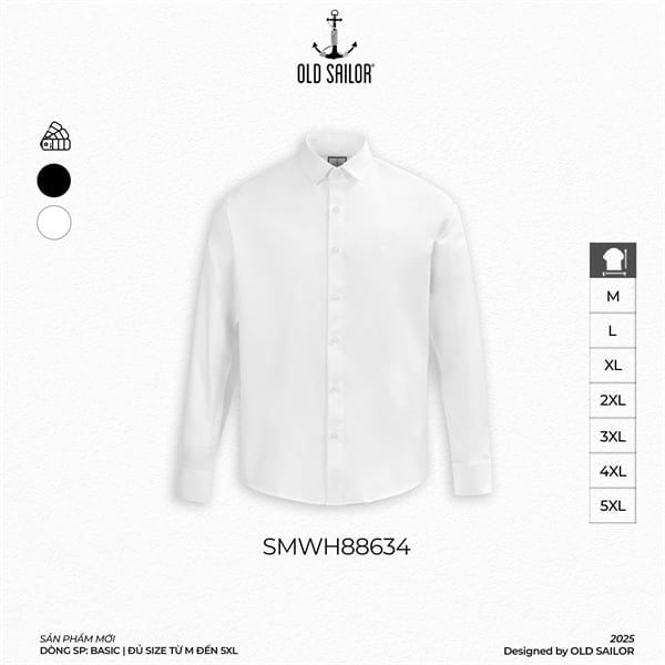  Áo Sơ Tay Dài Smooth - 88634 - Big Size Upto 5XL 