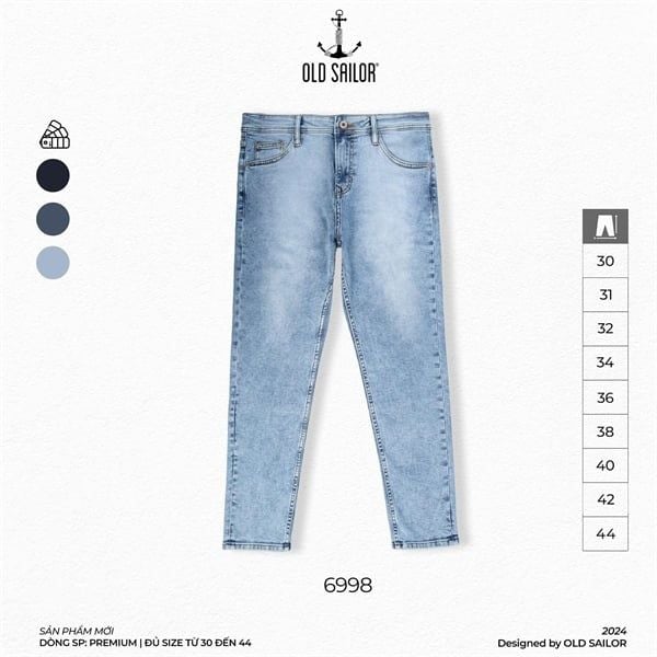  Quần Jean Nam Form Skinny 95cm Old Sailor - 6998 - Big size upto 44 