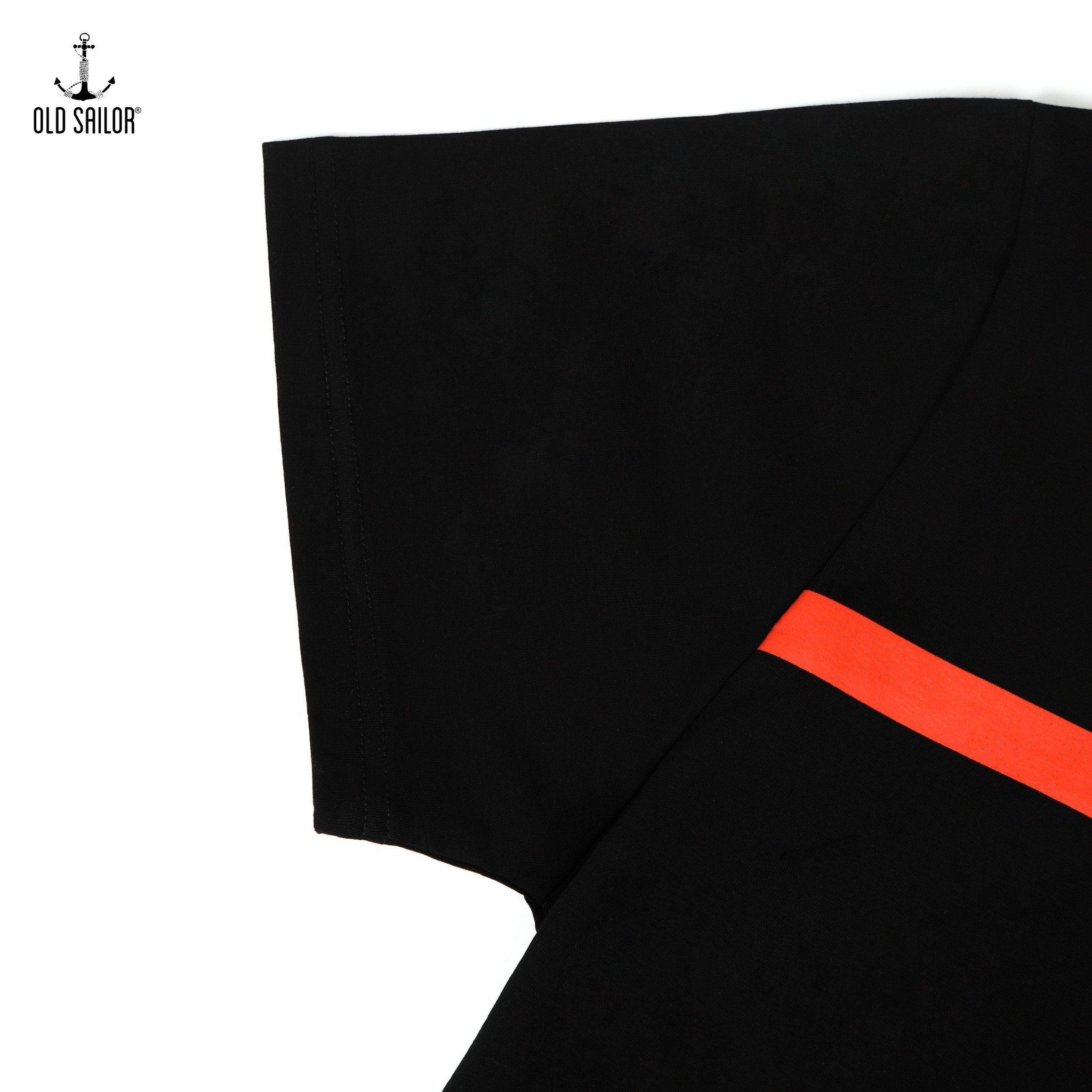  Áo thun nam họa tiết Old Sailor - O.S.L RED LINE TEE - BLACK - ATDE31004 - Big size upto 5XL 