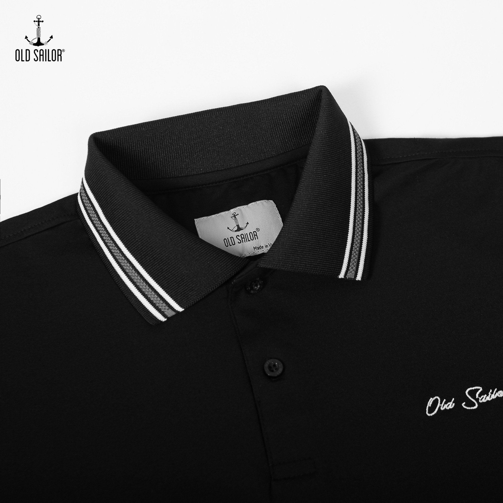  Áo polo vải tính năng aero cool Old Sailor - Black - PLDE33007 - đen - Big Size Upto 5XL 