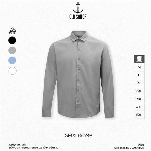  Áo Sơ Mi Nam Vải Sợi Tre Old Sailor - SMXL88599 - Big Size Upto 5XL - 2024 