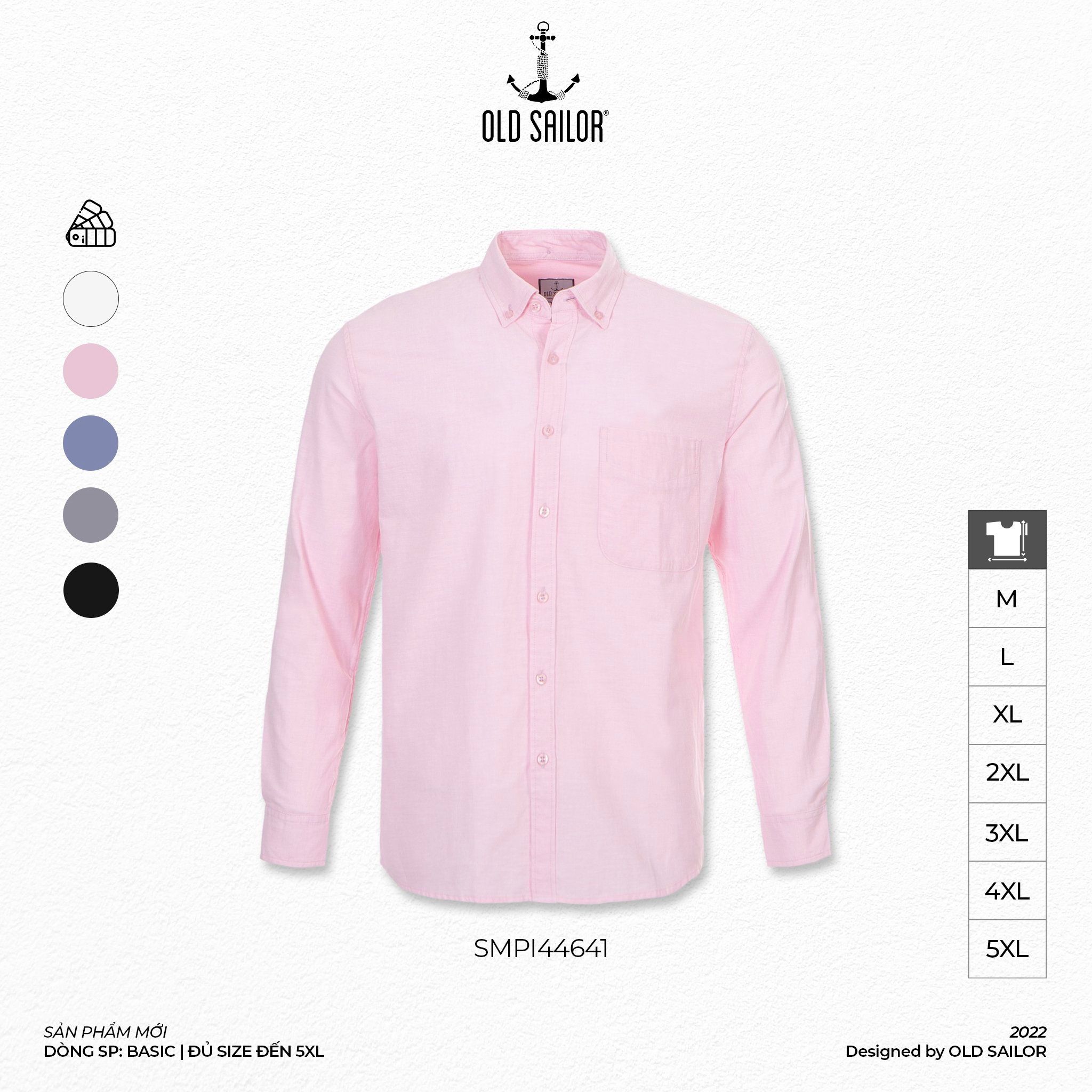  Áo Sơ Mi Nam Oxford Old Sailor - SMPI44641 - Big size upto 5XL - SN8 - 2024 