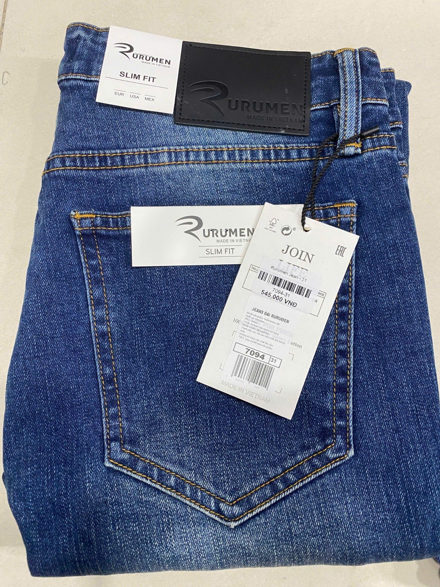  Quần Jeans Nam Old Sailor - Rurumen Jean - 7094 