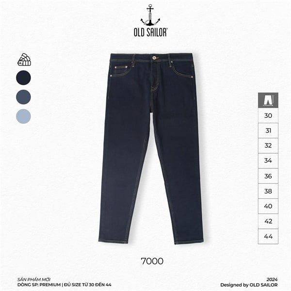  Quần Jean Nam Form Skinny 95cm Old Sailor - 7000 - Big size upto 44 