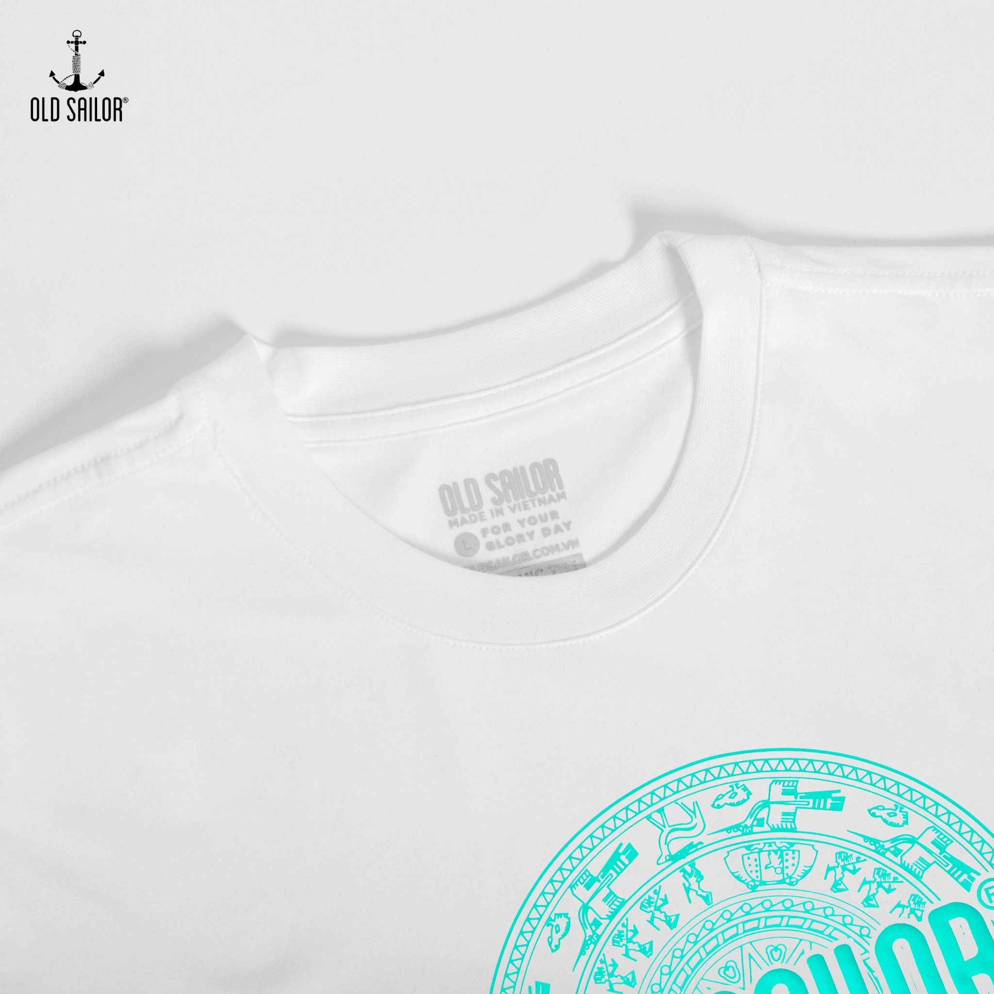  Áo thun họa tiết Trống Đồng Old Sailor - ATGA 88572 - trắng - Big Size Upto 5XL 
