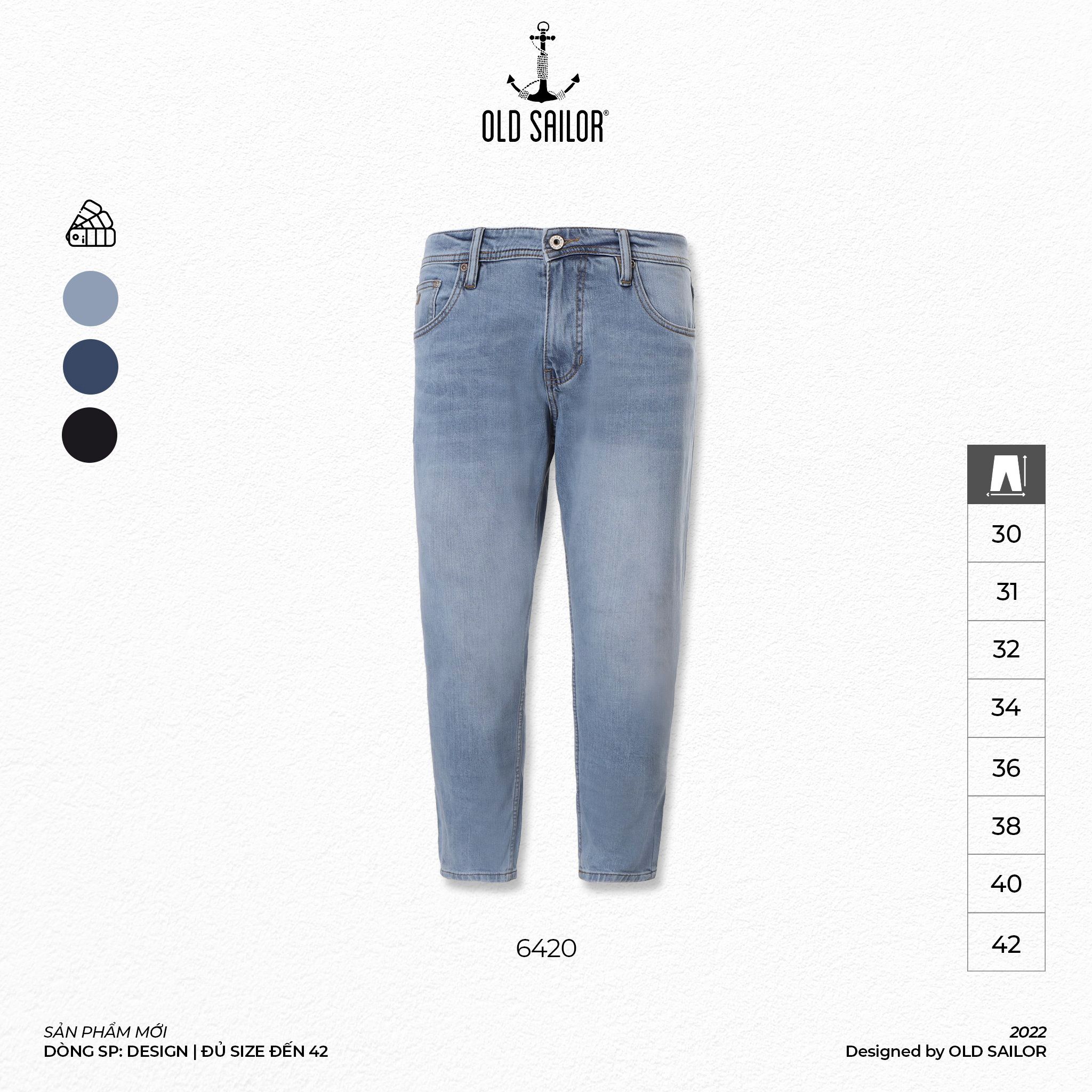  Quần Jean Form Carrot Old Sailor - 6420 - Big size upto 42 