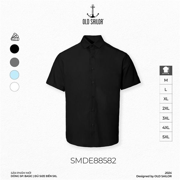  Áo sơ mi mango Old Sailor - Black - SMDE88582 - Big Size Upto 5XL 