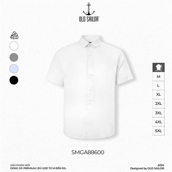  Áo Sơ Mi Nam Vải Sợi Tre Old Sailor - SMGA88600 - Big Size Upto 5XL - 2024 